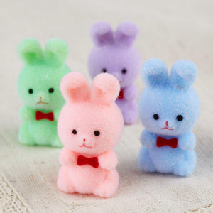 1" Pastel Miniature Flocked Bunny