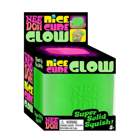 NeeDoh Glow Nice Cube - 2.25" cube (assorted colors)