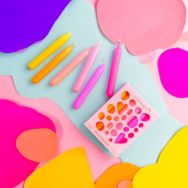 Dip Dye Konfetti Hand-Dipped Candles