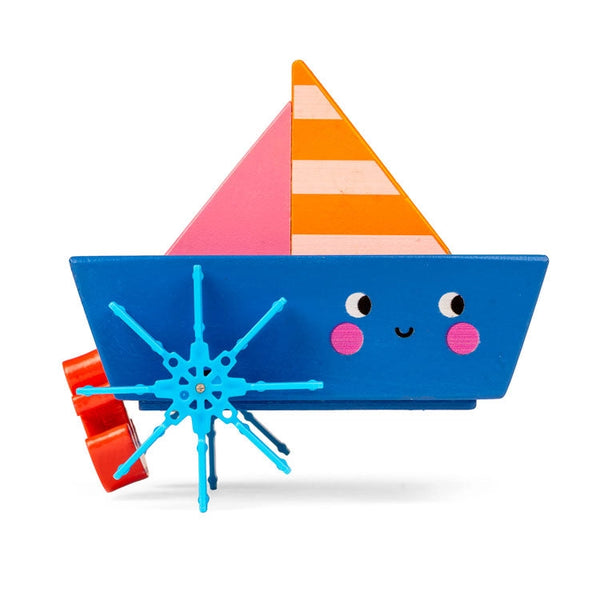 Wind-Up Wooden Boat