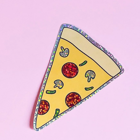 Glitter Pizza Sticker by Jenny Lemons