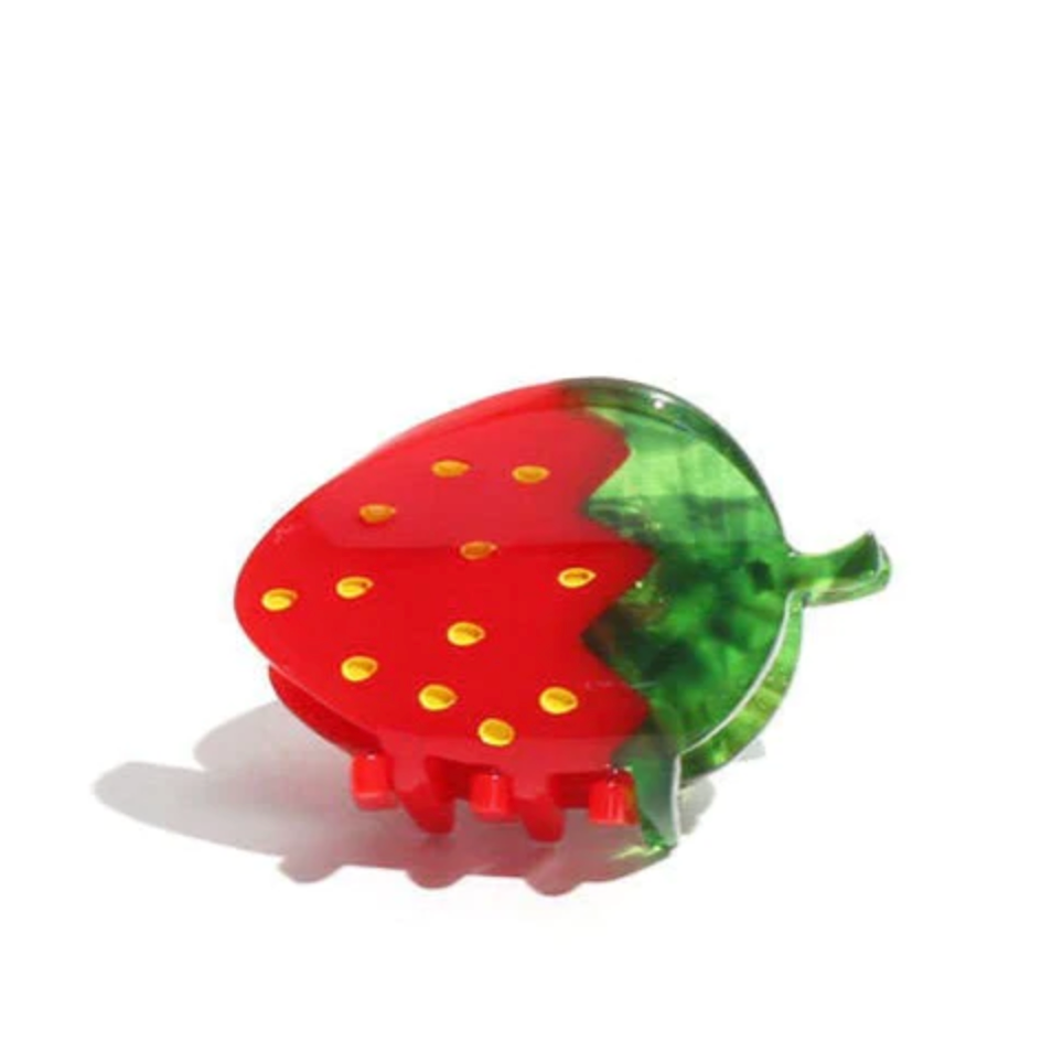 Mini Red Strawberry Hair Claw by Jenny Lemons