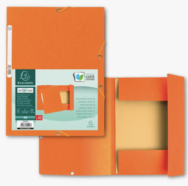 Exacompta 3-Flap File Folders With Elastic Closure