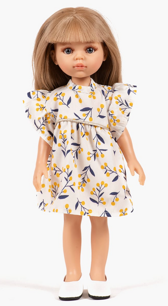 Carla AMIGAS Doll in Daisy Mimosa Print Dress by Minikane