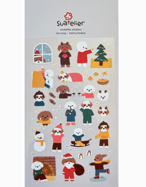 Christmastime Dogs Sticker Sheet