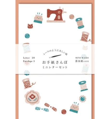 Japanese Mini Letter Writing Set - Sewing