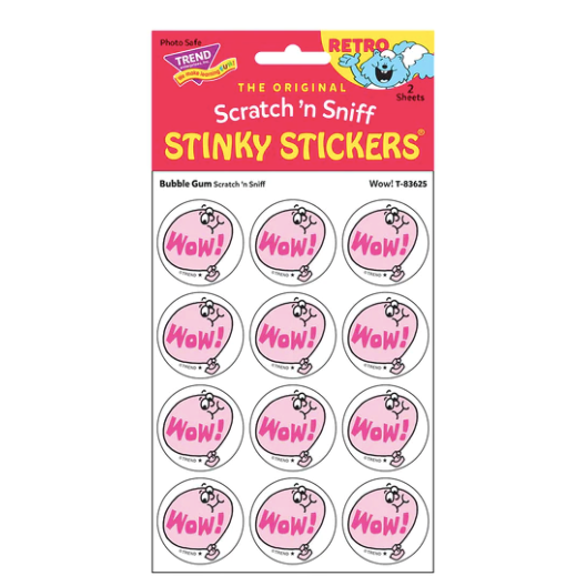 Retro Scratch 'n Sniff Stinky Stickers - Bubble Gum