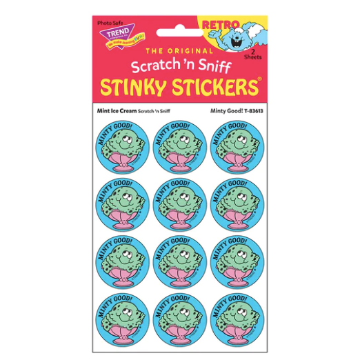 Retro Scratch 'n Sniff Stinky Stickers - Mint Ice Cream