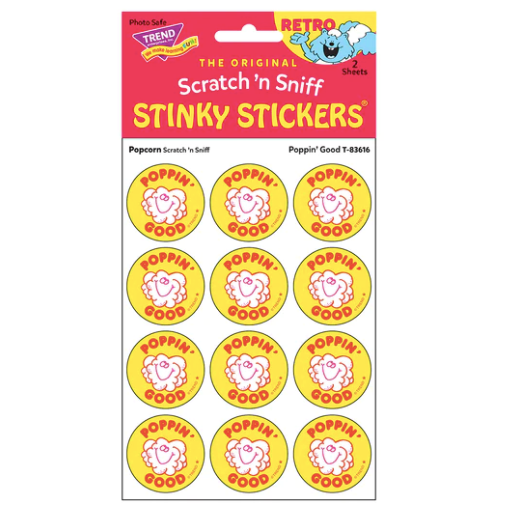 Retro Scratch 'n Sniff Stinky Stickers - Popcorn