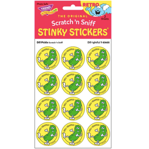Retro Scratch 'n Sniff Stinky Stickers - Dill Pickle