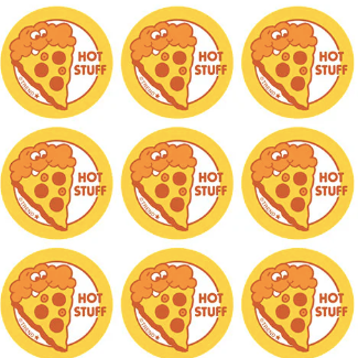 Retro Scratch 'n Sniff Stinky Stickers - Hot Stuff Pizza