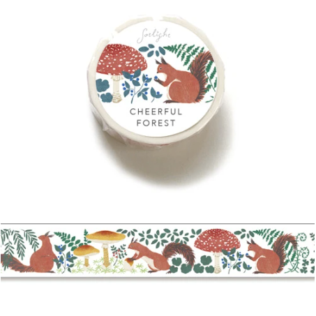 Cheerful Forest Washi Tape - squirrel