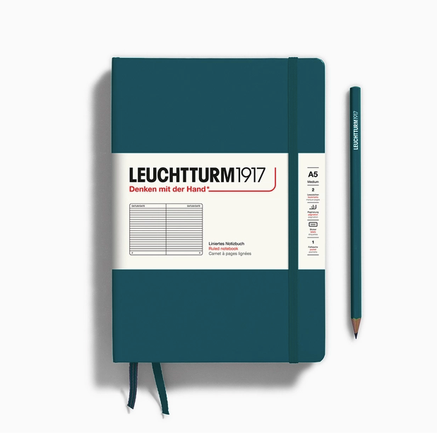 Leuchtturm 1917 Hard Covered Ruled A5 Notebooks - (in 4 color options)