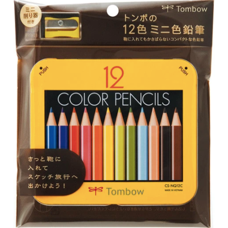 Tombow Mini Colored Pencils, 12pc Set with sharper