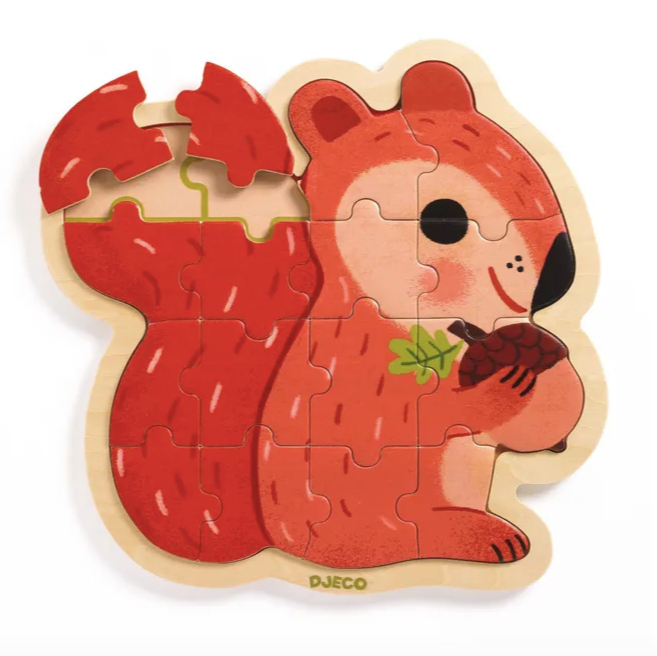 Wooden Squirrel Nut Puzzle by Djeco