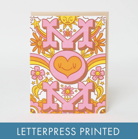 Groovy Mother's Day Letterpress Greeting Card