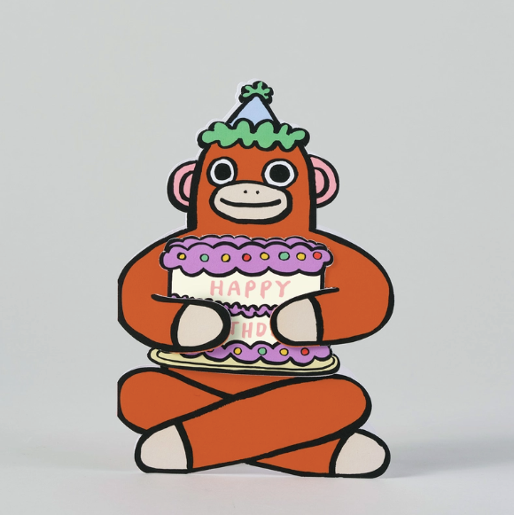 Monkey with Mini Card' Kid's Greeting Card
