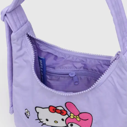 Baggu Mini Nylon Shoulder Bag - Embroidered Hello Kitty & My Melody