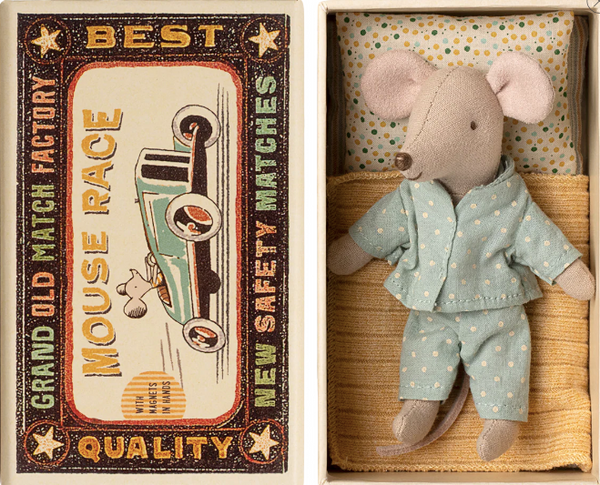 Maileg Little Brother Mouse in Matchbox