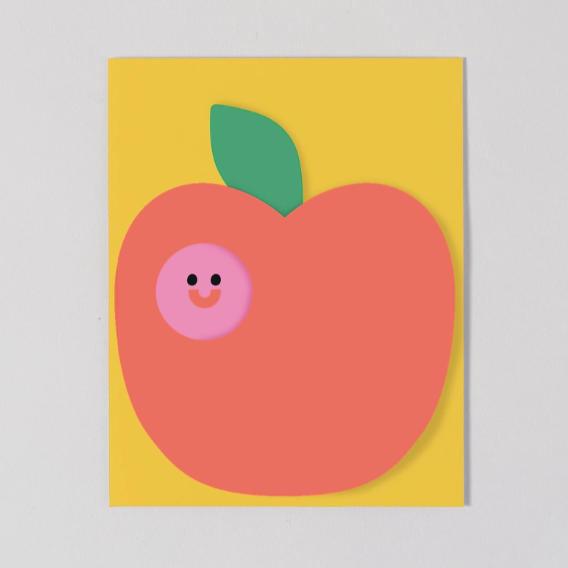Apple Fold Out Kid's Birthday Card