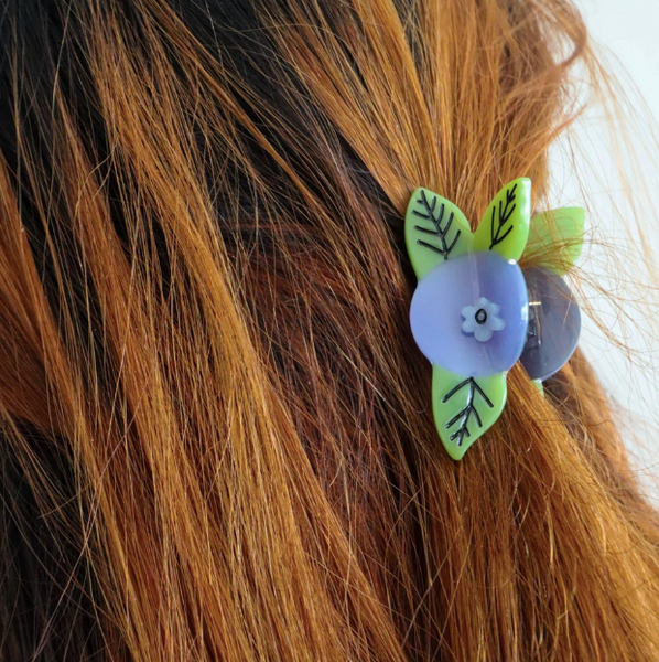 Mini Blueberry Hair Claw Clip by Jenny Lemons