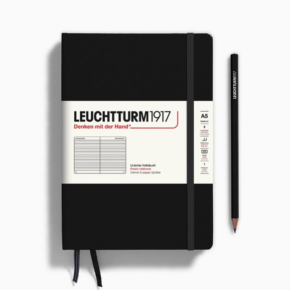 Leuchtturm 1917 Hard Covered Ruled A5 Notebooks - (in 4 color options)