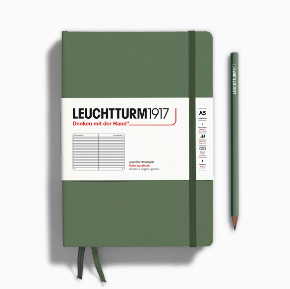 Leuchtturm 1917 Hard Covered Ruled A5 Notebooks - (in 4 color options)