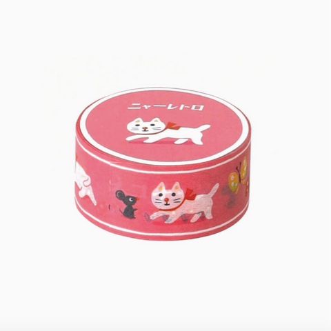 Retro Washi Tape - white cat