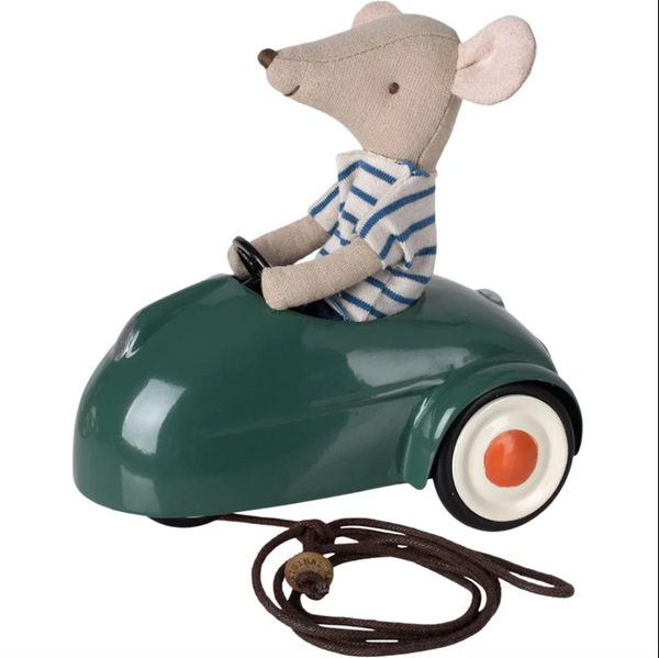 Maileg Car, Mouse in Dark Green