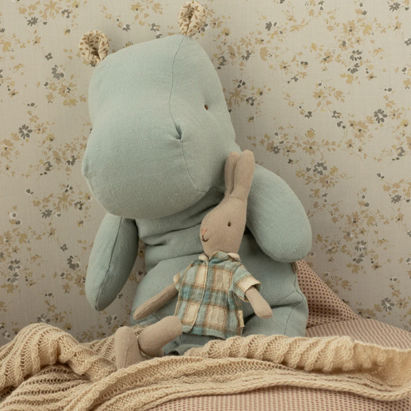 Maileg Medium Hippo in Blue Gray