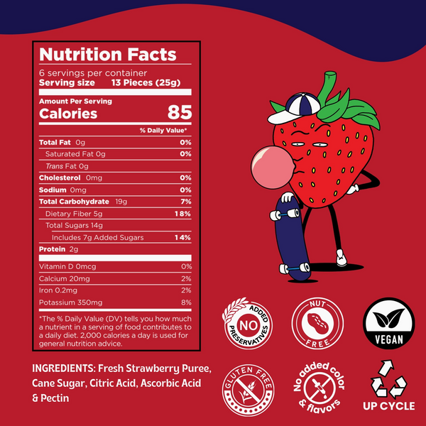 Sassy Strawberry - Natural Fruit Snacks - Dried Fruit Bites