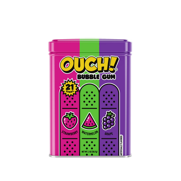 Ouch! Bubble Gum Band-Aids Assorted Flavor Tin