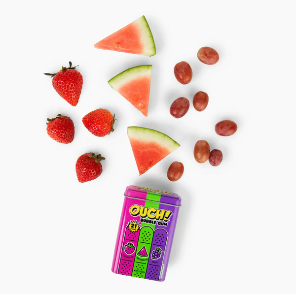Ouch! Bubble Gum Band-Aids Assorted Flavor Tin