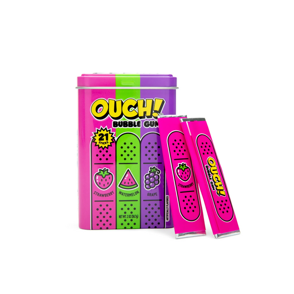 Ouch! Bubble Gum Band-Aids Assorted Flavor Tin