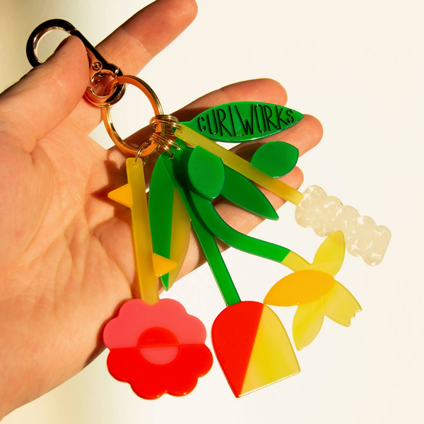 Fresh Flower Bouquet Bag Charm