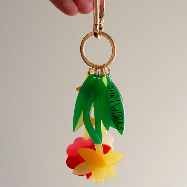 Fresh Flower Bouquet Bag Charm