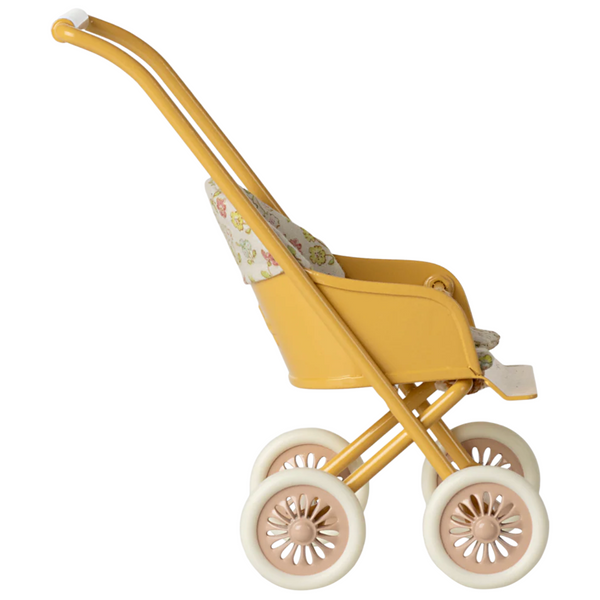 Maileg Micro Baby Mouse Stroller - Yellow