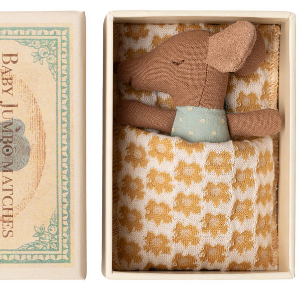 Maileg Sleepy Wakey Baby Mouse - Blue