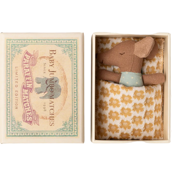 Maileg Sleepy Wakey Baby Mouse - Blue