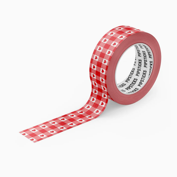 Gingham Hearts Monchhichi Washi by Pipsticks
