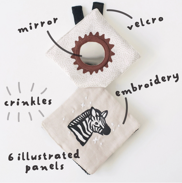 Crinkle Pages Stroller Activity Toy For Baby - Wild By Wee Gallery