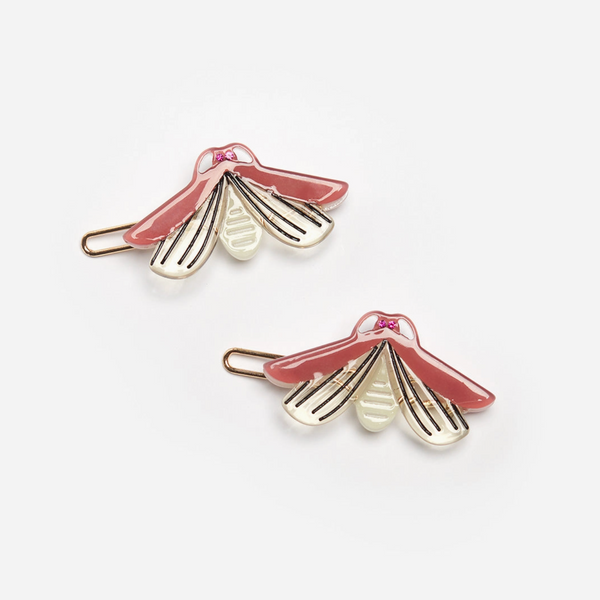 Glow in the Dark Firefly Insect Hair Clip Mini Barrette Set