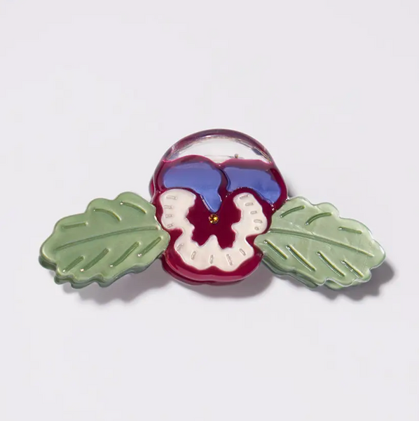 Wild Pansy Mini Claw - Small Acetate Purple Flower Hair Clip