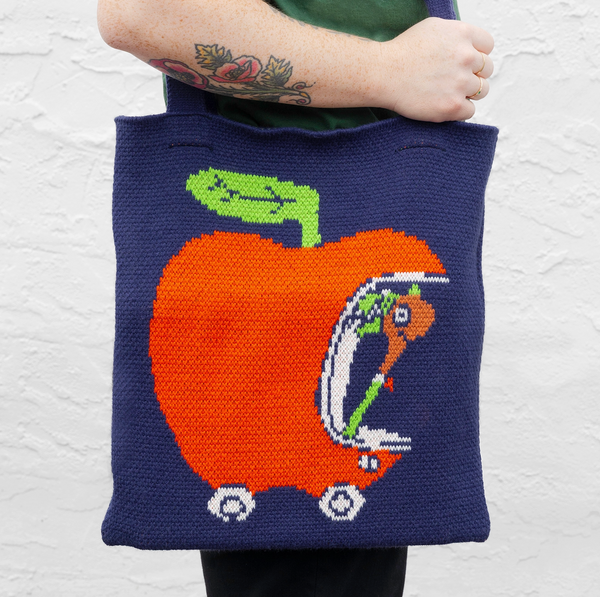3P4 X Richard Scarry® - Apple Car Knit Tote