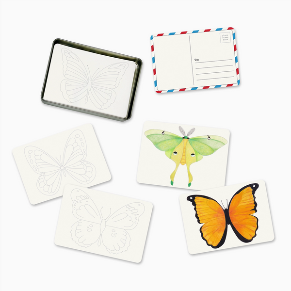 Coloring Postcards w/ 6 Butterfly & Moth Designs (30cards)