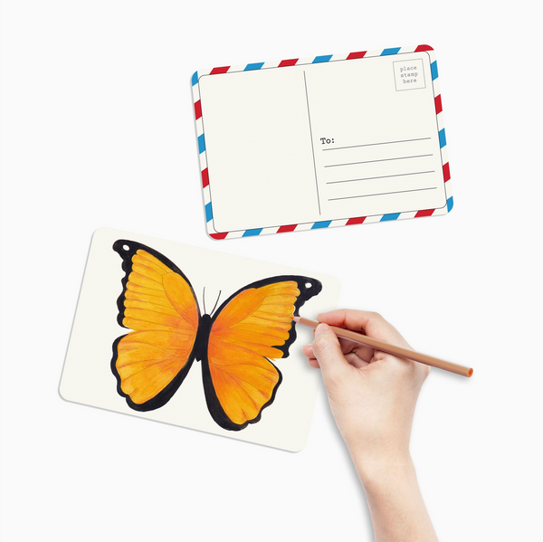 Coloring Postcards w/ 6 Butterfly & Moth Designs (30cards)