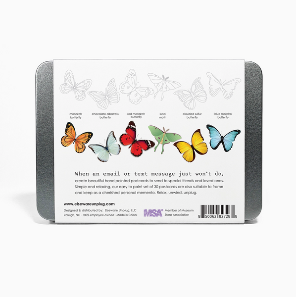 Coloring Postcards w/ 6 Butterfly & Moth Designs (30cards)