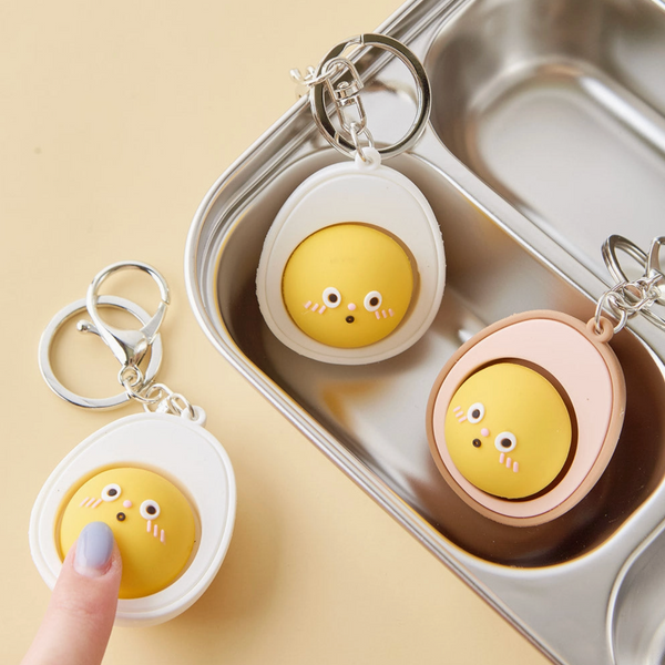 Boiled Egg Vs Roasted Egg Clicker Key Cap Keychain