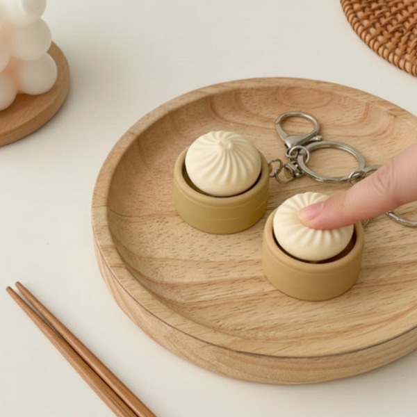 Original Dumpling Clicker Keyring – Mini Stress Relief Figet
