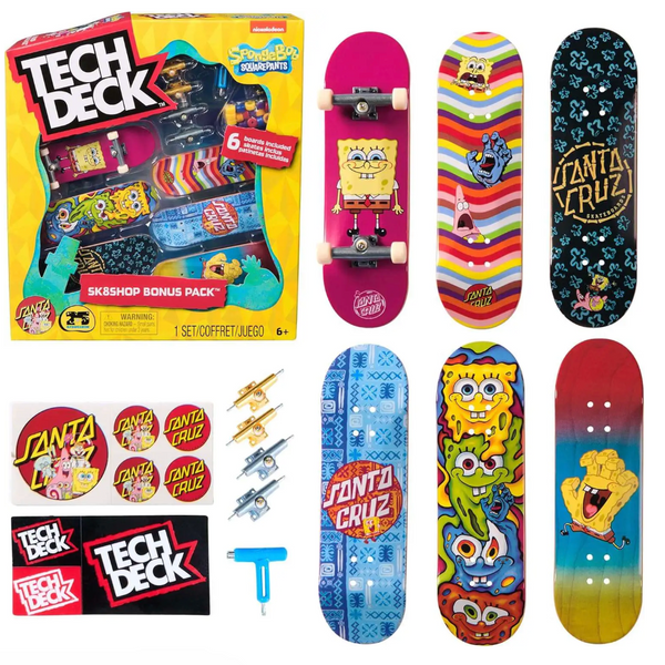 Tech Deck Spongebob Sk8shop Fingerboard Bonus Pack Mini Skateboards Toy